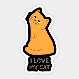 I Love My Cat Sticker